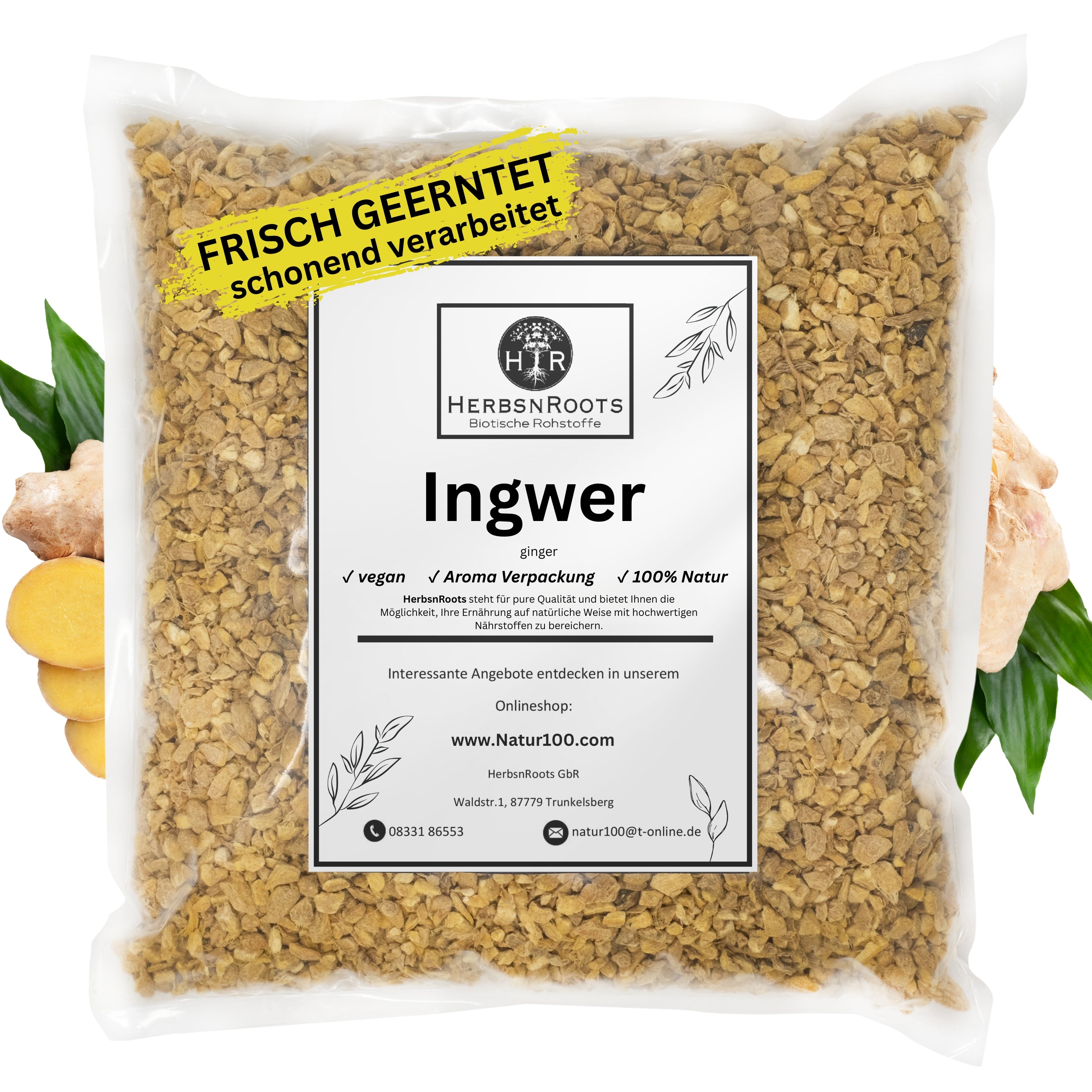 Ingwer geschnitten